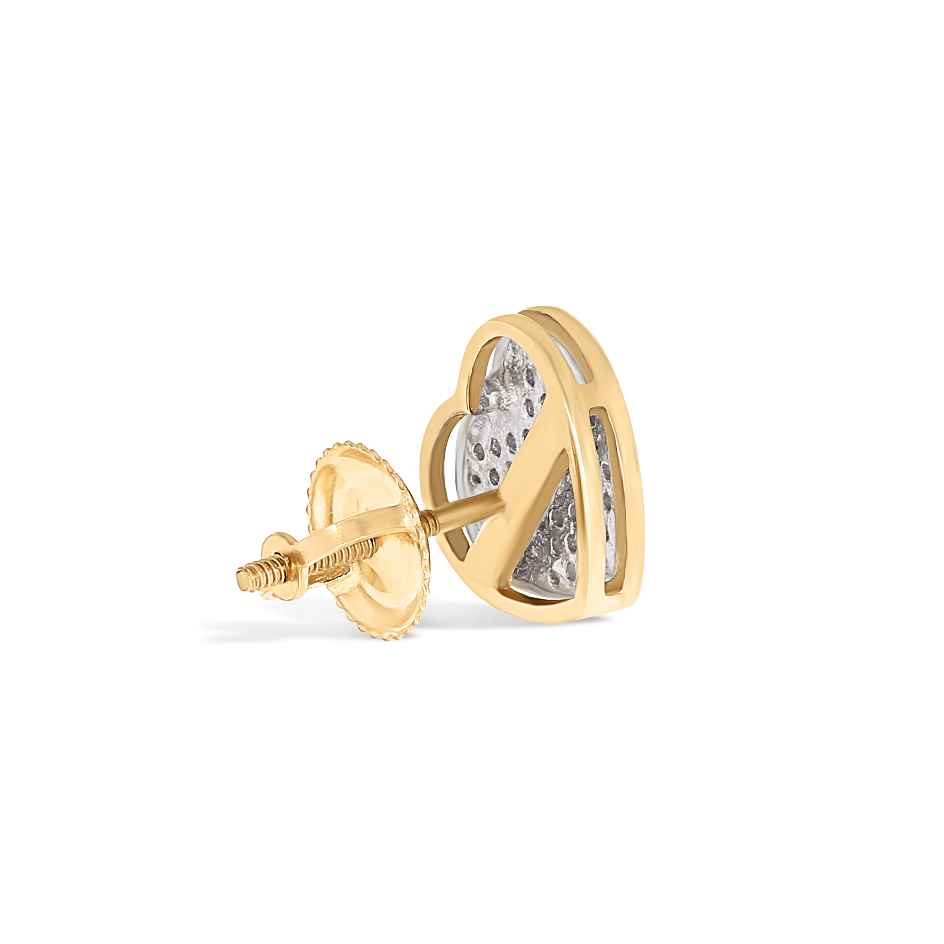 Diamond Earrings Heart Shaped 0.45 ct. 10k Yellow Gold